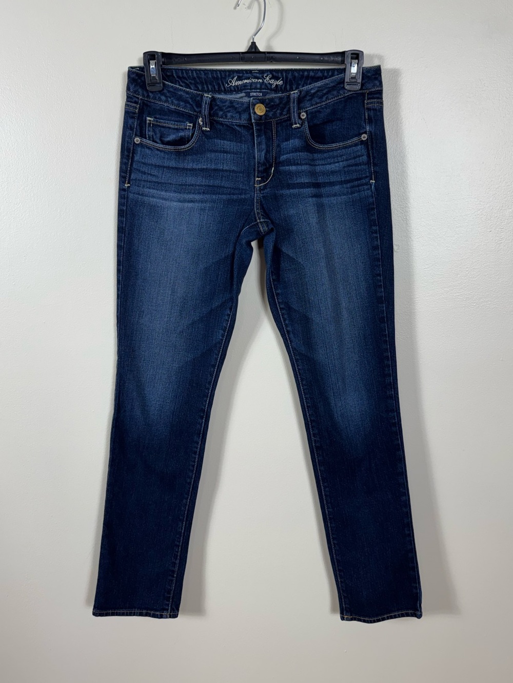 Y2K Vintage American Eagle Womens Low Rise Skinny Jeans Size 8 Dark Wash